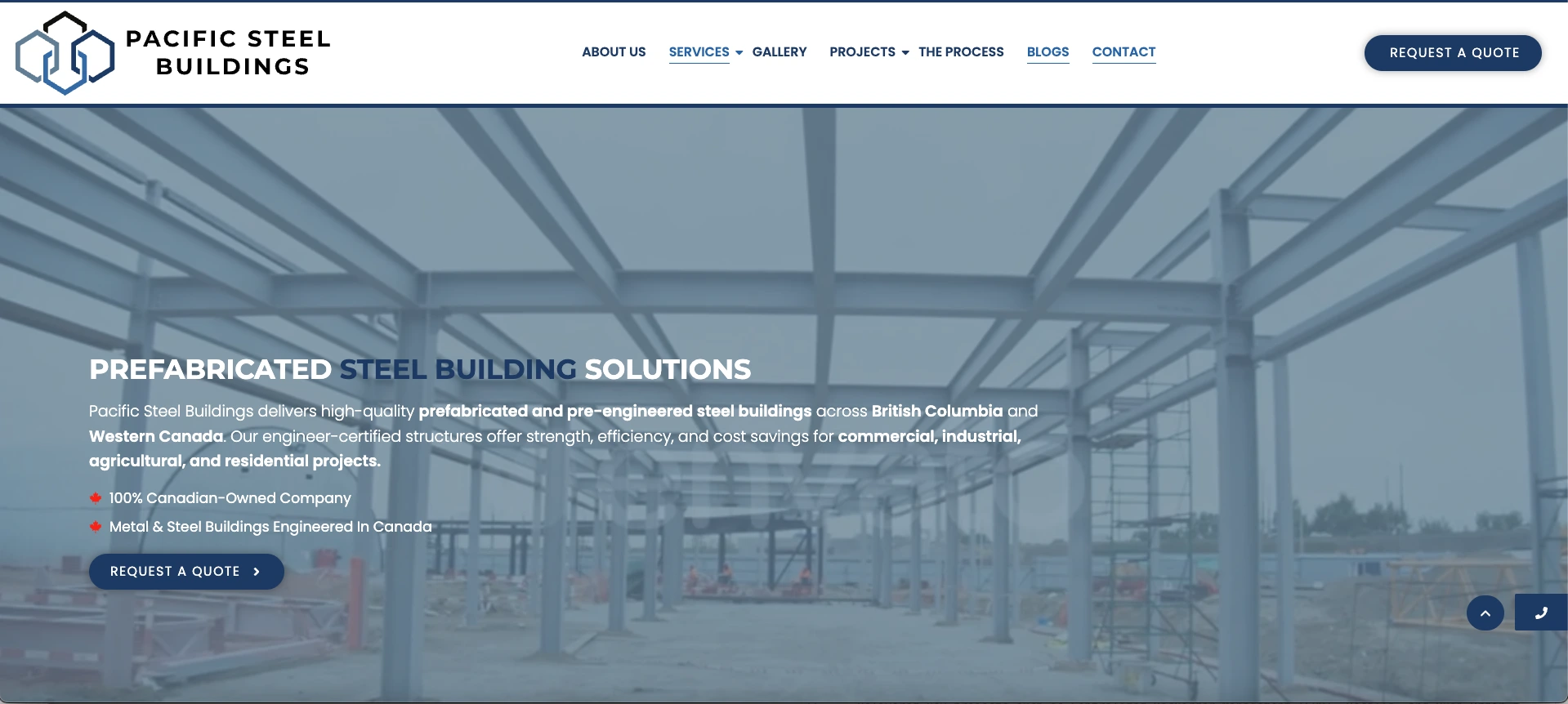 Pacific Steel Buildings Website