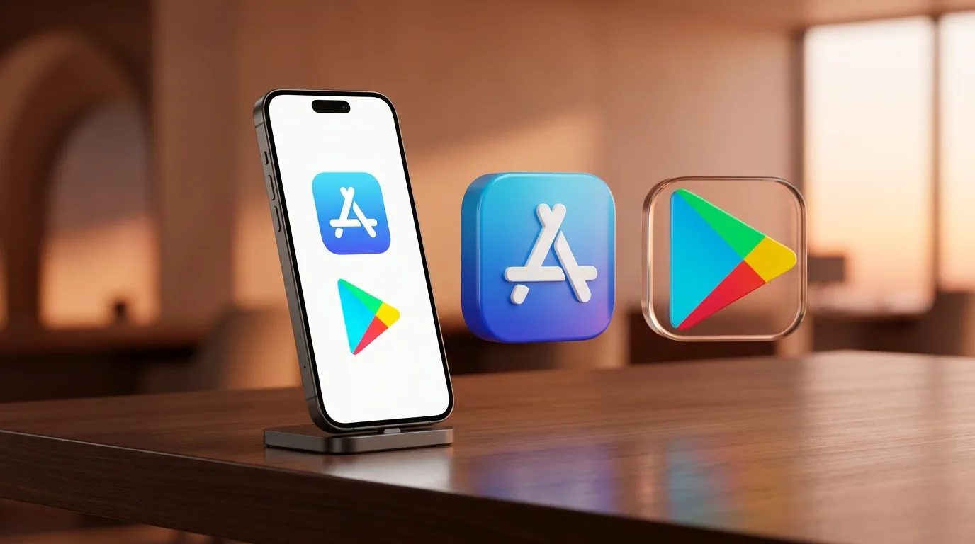 Laptop, tablet and phone showing the same elegant app design