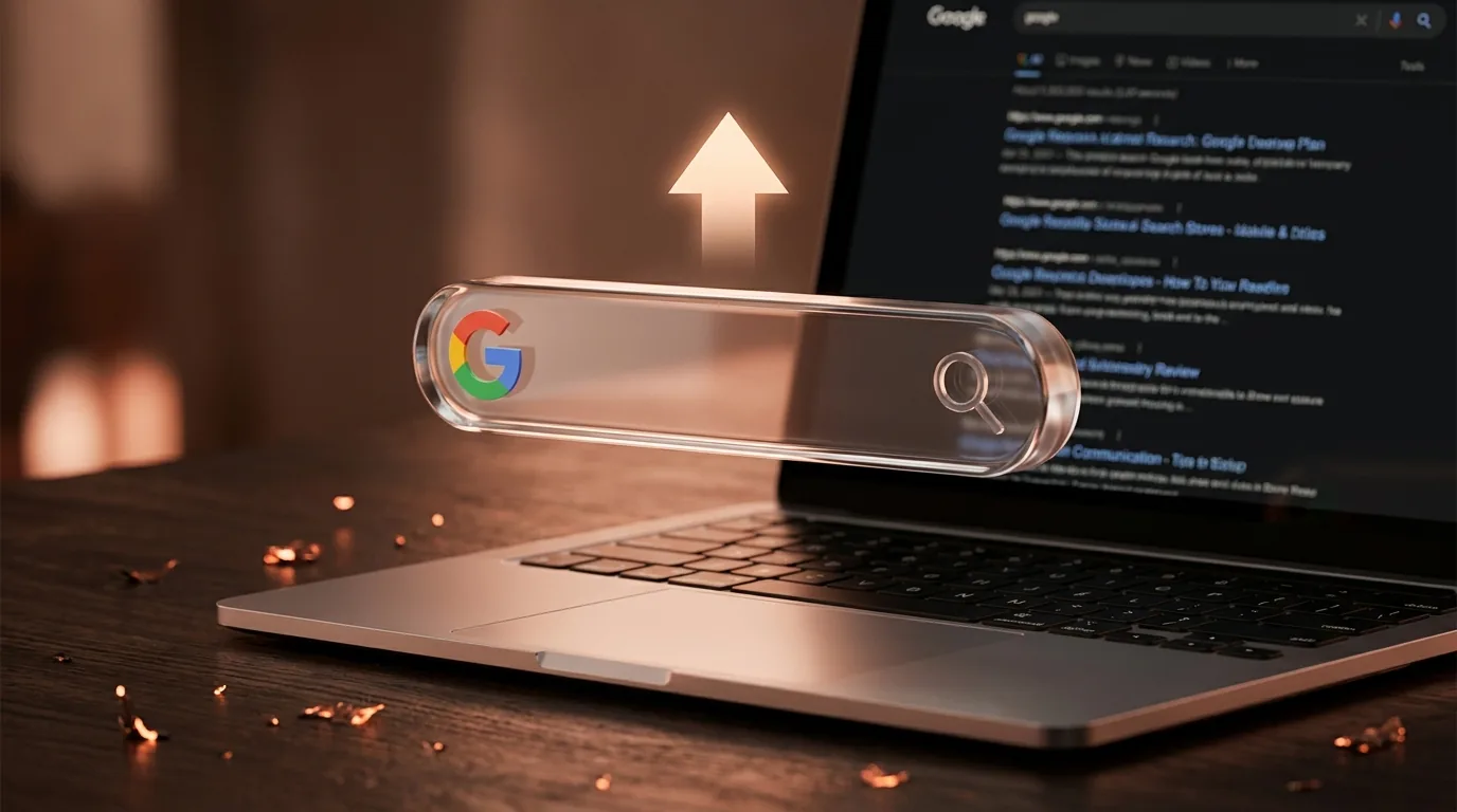 Laptop showing a rising chart beside a magnifying glass
